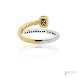 14KT Yellow Gold and Platinum Sapphire Diamond Ring