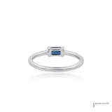 18KT White Gold Sapphire Diamond Stacking Ring