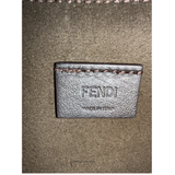 FENDI Swarovski Crystal FAB SHOULDER Beige Neutral Flat baguette leather crossbody bag Pre-Owned