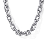 Silver chain necklace on a white background