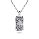 Gabriel & Co. Sterling Silver Saint Christopher Dog Tag Pendant Men's Necklace 22 Inch