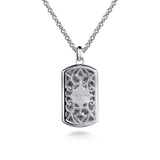 Gabriel & Co. Sterling Silver Saint Christopher Dog Tag Pendant Men's Necklace 22 Inch