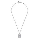 Gabriel & Co. Sterling Silver Saint Christopher Dog Tag Pendant Men's Necklace 22 Inch