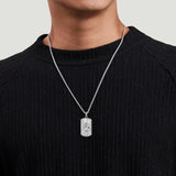 Gabriel & Co. Sterling Silver Saint Christopher Dog Tag Pendant Men's Necklace 22 Inch