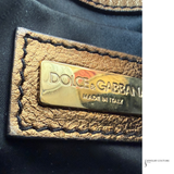 Dolce & Gabbana Miss Sicily Blue Leopard Print Pony Hair & Crochet Mini Shoulder Bag Pre Owned