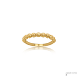 14K Yellow Gold Bead Front Stackable Ring