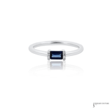 18KT White Gold Sapphire Diamond Stacking Ring