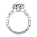 Tacori HT2650OV95X75 RoyalT Oval Bloom Engagement Ring | Platinum Diamond Engagement Ring