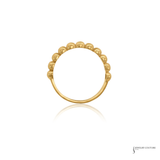 14K Yellow Gold Bead Front Stackable Ring