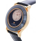 Swarovski Octea Classica Black Dial Black Leather Swiss Quartz Watch