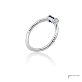 18KT White Gold Sapphire Diamond Stacking Ring