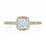 Princess with Cushion Bloom Engagement Ring