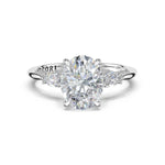 Tacori 2685OV oval three-stone ring, side profile
