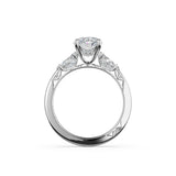 Tacori 2685OV oval three-stone ring, top view