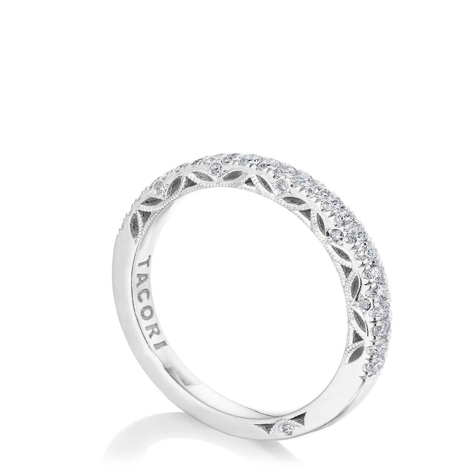Tacori 269017B French Pave Diamond Wedding Band - Platinum or 18K White Gold, Half Way