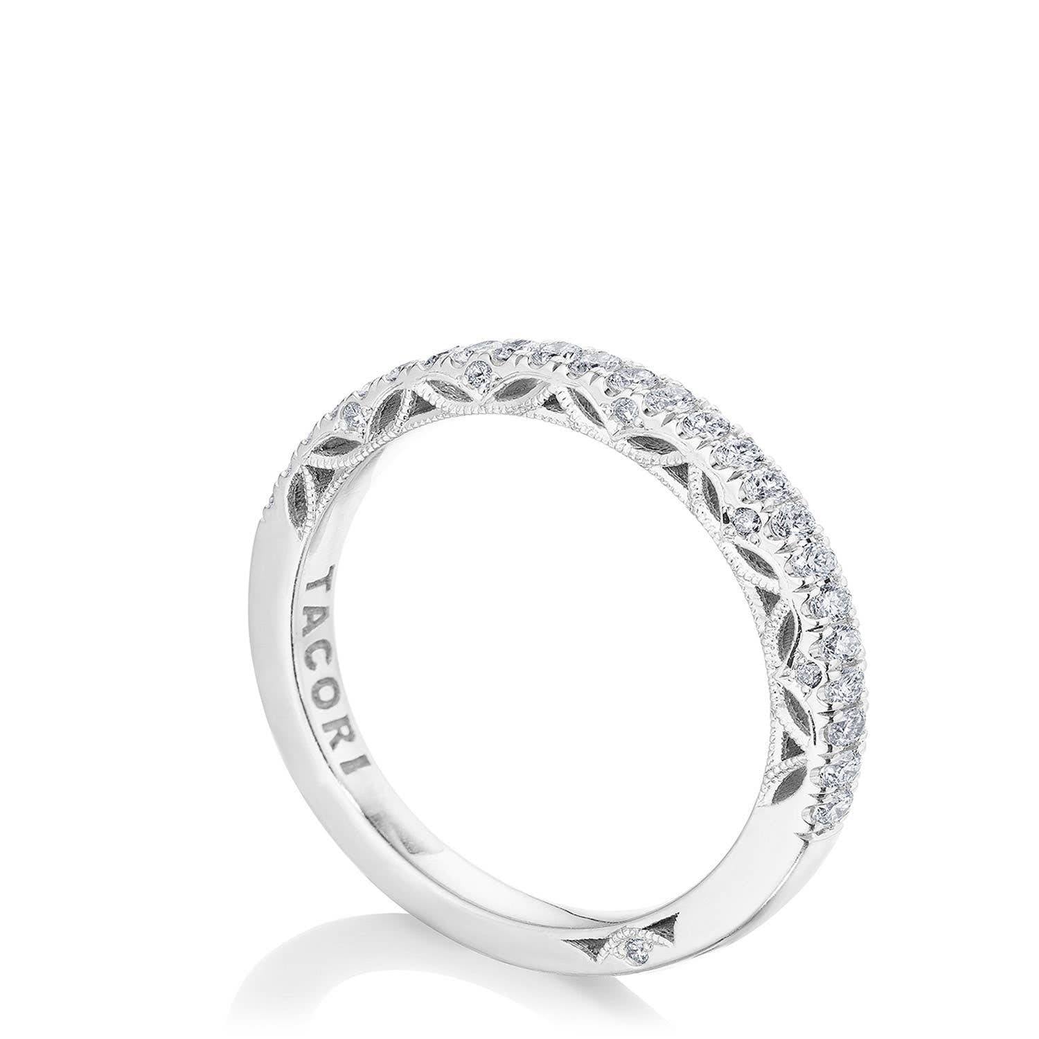 Tacori 269017B French Pave Diamond Wedding Band - 14K White Gold, Half Way