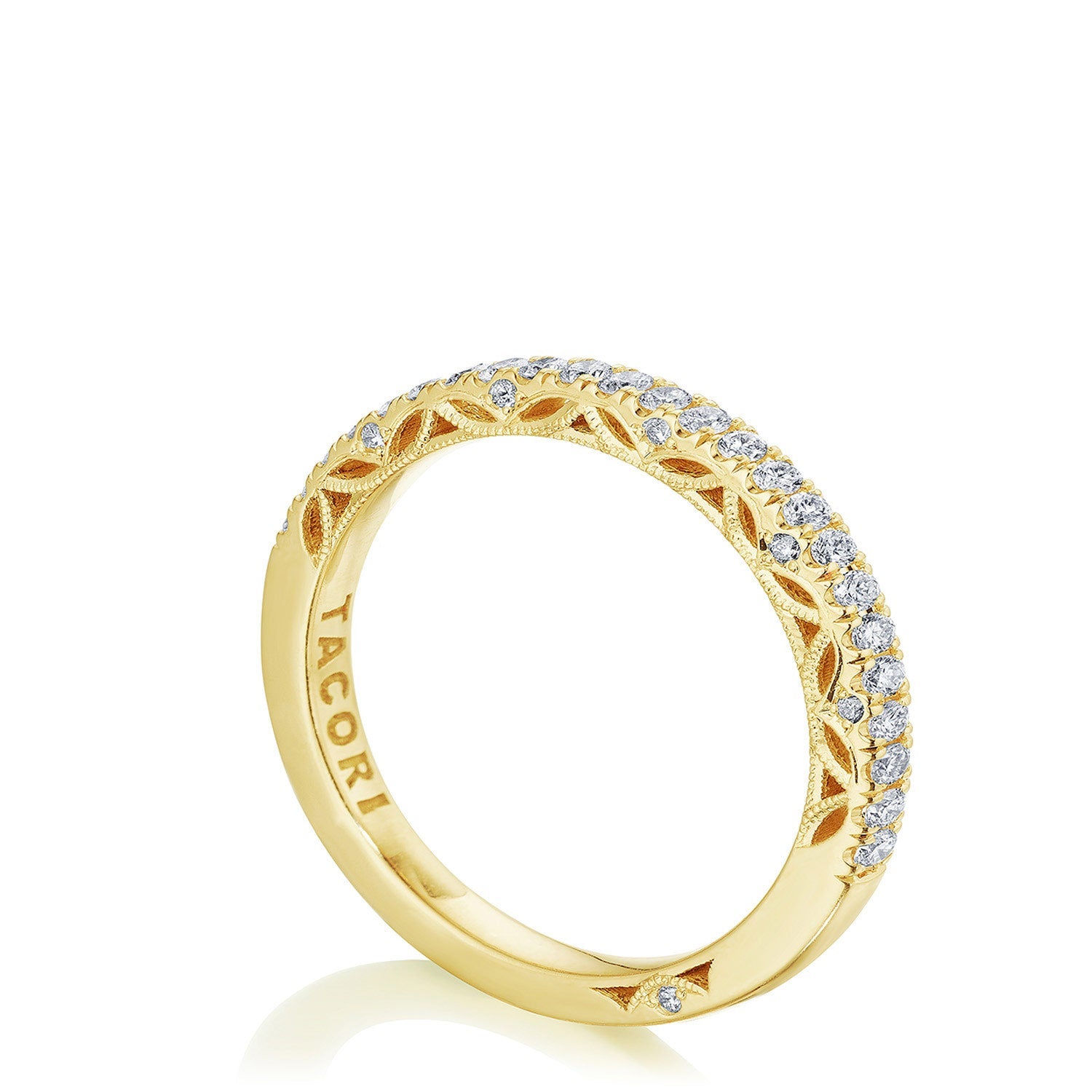 Tacori 269017B French Pave Diamond Wedding Band - 18K Yellow Gold, Half Way