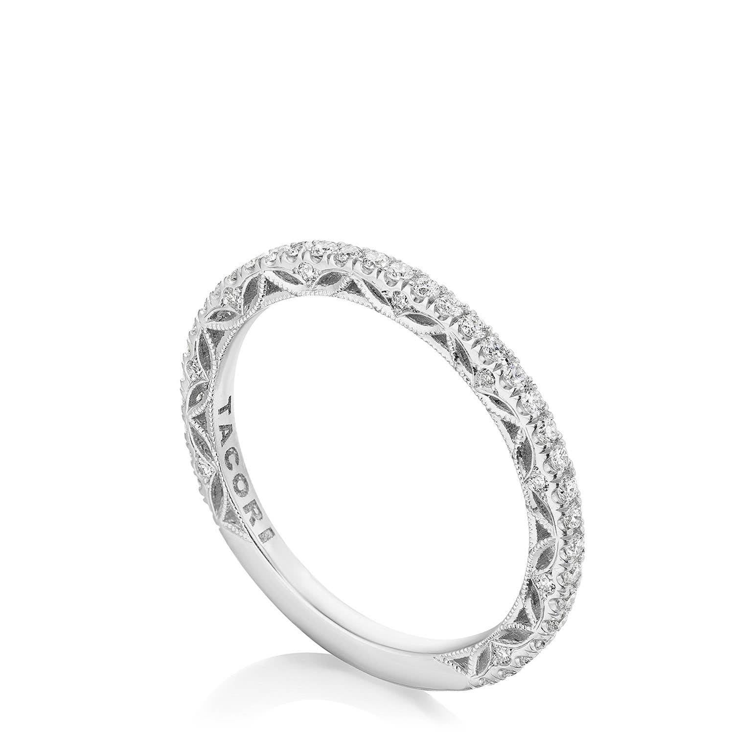 Tacori 269017B French Pave Diamond Wedding Band - 14K White Gold, 3/4 Way