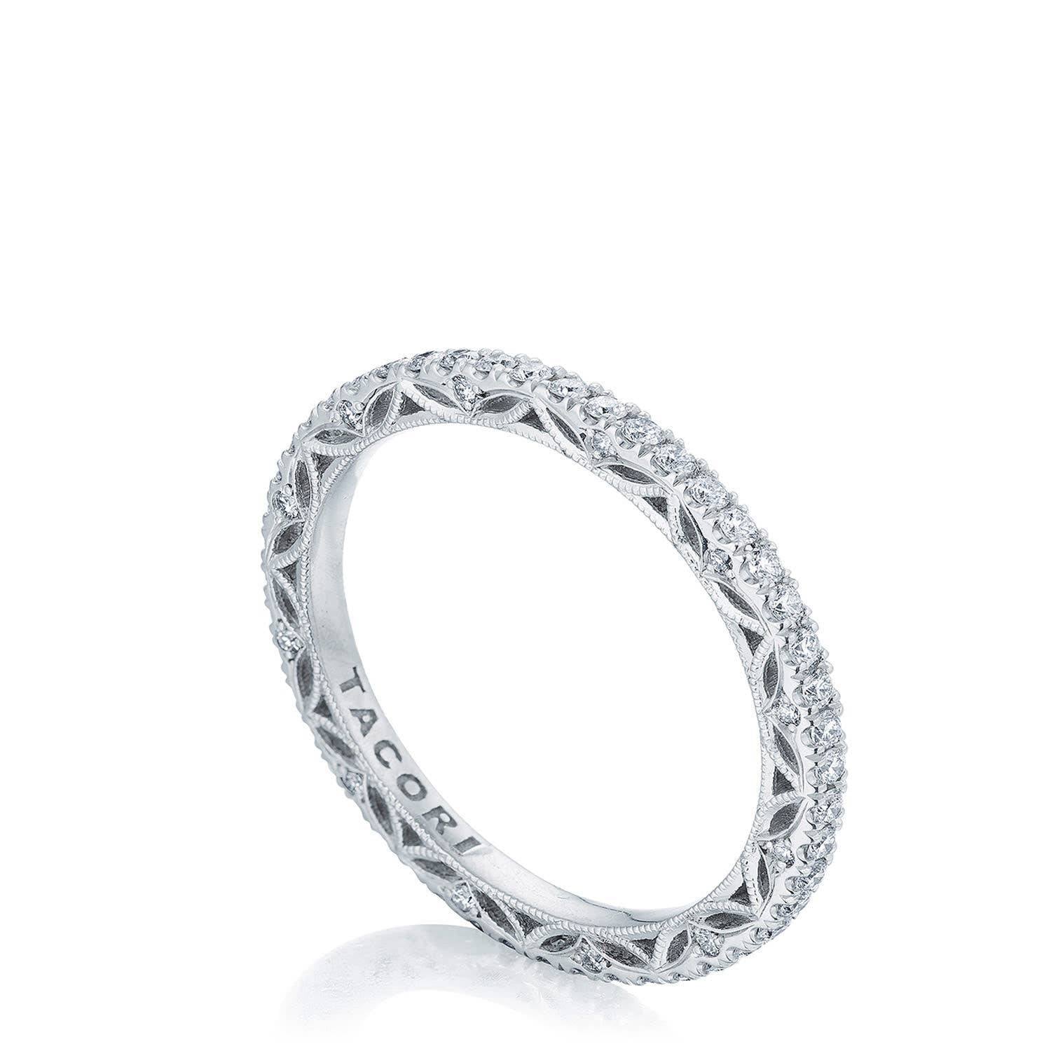 Tacori 269017B French Pave Diamond Wedding Band - 14K White Gold, Full Eternity