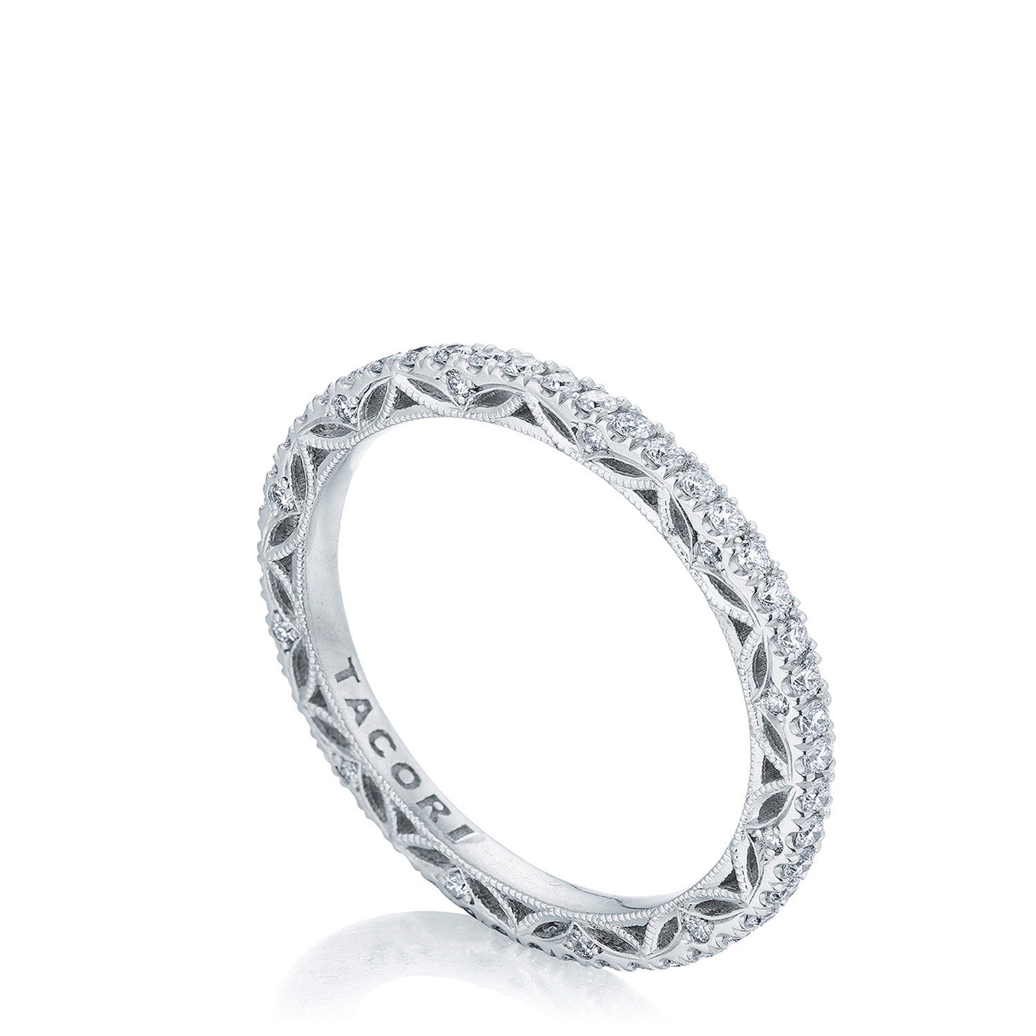 Tacori 269017B French Pave Diamond Wedding Band - Platinum or 18K White Gold, Full Eternity