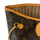 Louis Vuitton Neverfull MM Monogram Canvas brown & neutral Shoulder Bag Beige Interior Pre Owned