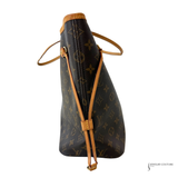 Louis Vuitton Neverfull MM Monogram Canvas brown & neutral Shoulder Bag Beige Interior Pre Owned