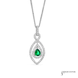 Frutenscens - 14KT White Gold Tsavorite Halo Pendant