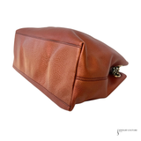Gucci Pebbled Calfskin Medium Soho Chain Shoulder Bag Burnt Orange Copper Metallic Leather Handbag Pre-Owned