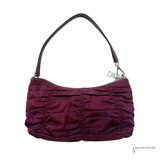 Prada Tessuto Gaufre Ruched Nylon Mini Shoulder Bag | Burgundy Wine Pre-Owned
