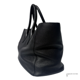 Prada Vitello Daino Black Pebbled Leather Tote & Shoulder Bag Pre-Owned