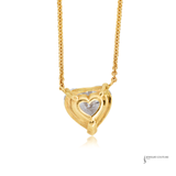 14K Yellow Gold Lab-Grown Diamond Heart Pendant Necklace | Heart Shape Solitaire | Fine Jewelry Gift