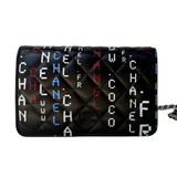 CHANEL  Lambskin Quilted Data Center Wallet On Chain WOC Black Crossbody