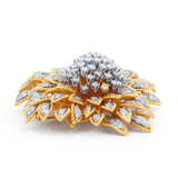 14K Two-Tone Gold Vintage Diamond Brooch & Pendant | Estate Fine Jewelry Vintage flour design