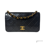 Vintage CHANEL 24k Gold Plated Mini Full Flap pre-Loved