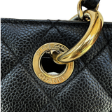 CHANEL Black Caviar GST Leather Grand Shopping Tote In Black Pre-Owned