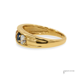 14K Yellow Gold Multi-Gemstone Color Sapphires Band Ring – Rainbow Gemstone Ring with Pink, Green, Yellow, Blue & White Stones | Fine Jewelry | Size 6.75