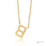 Initial “B” Pendant Necklace 14K Yellow Gold Diamond | 0.12 CT T.W. Diamonds | 17.4” Chain