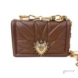 Dolce & Gabbana medium Devotion quilted shoulder bag Napa Leather Brown Pre-owned