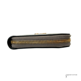 Versace Leather Continental Wallet Zip Around Grainy Calf Pre Owned