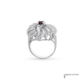 Damascena - 14KT White Gold Vintage Ruby Ring