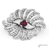 Damascena - 14KT White Gold Vintage Ruby Ring