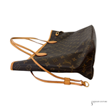 Louis Vuitton Neverfull MM Monogram Canvas brown & neutral Shoulder Bag Beige Interior Pre Owned