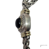 David Yurman Albion Double Wheat Chain Bracelet in Sterling Silver & 18K Yellow Gold with Black Onyx Pre-Owned
