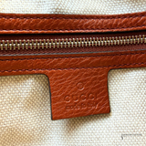 Gucci Pebbled Calfskin Medium Soho Chain Shoulder Bag Burnt Orange Copper Metallic Leather Handbag Pre-Owned