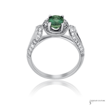 18K White Gold Natural Alexandrite & Diamond Halo Ring | Gemstone Ring