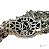 David Yurman Albion Double Wheat Chain Bracelet in Sterling Silver & 18K Yellow Gold with Black Onyx Pre-Owned