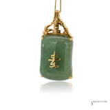 14KT Yellow Gold Jadeite Pendant with Chinese Character
