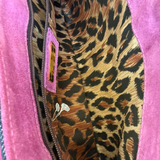Dolce & Gabbana Denim & Pink Suede Shoulder Bag with Gold Chain Strap Pre-Owned