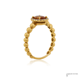 18KT Yellow Gold Orange Sapphire Diamond Ring