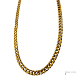 18K Yellow Gold Miami Cuban Link Chain Necklace 22" | 7.46mm